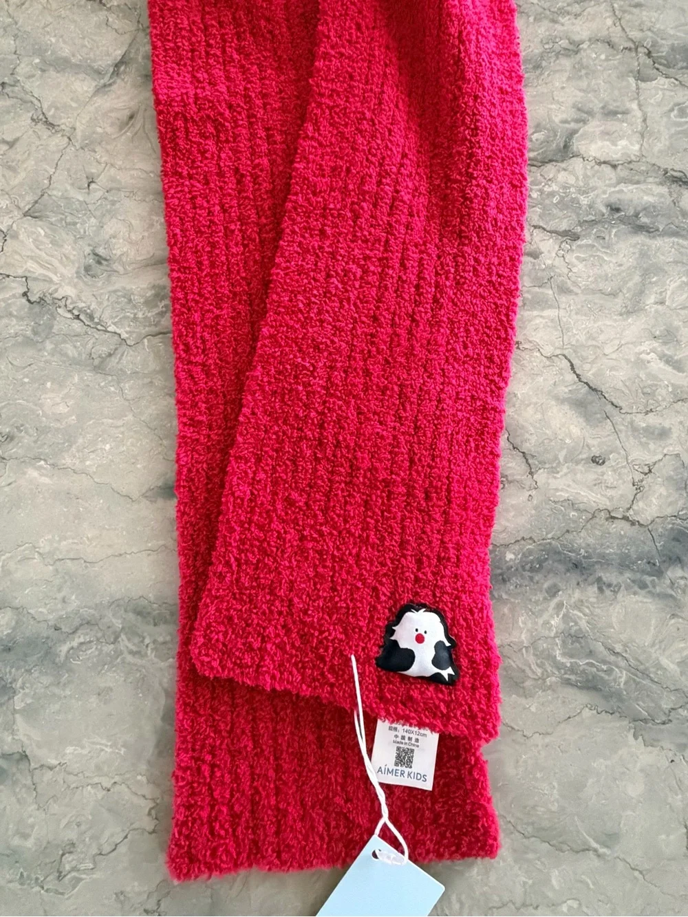Aimer Kids red ribbed knit scarf